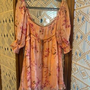 Free People Marney Peasant Mini Dress